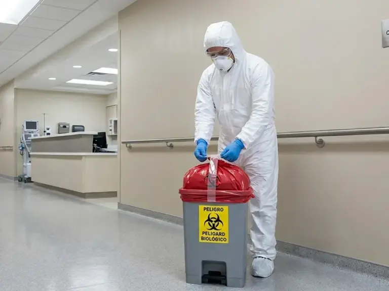 Gestión de residuos biológicos y desinfección profesional certificada